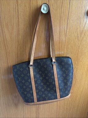 Louis Vuitton Monogram Canvas Tote with Brown Leather Trim